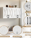 Works Like A Charm Farmhouse Wall Cabinet With Four Soft Close Barn Doors And Three Adjustable Shelves Solid Choice For Laundry Organization Or Bath Storage In Clean White Wood Grain, featuring metal hinges and black handles.
