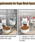 Premium Gravity Feeder And Water Dispenser Set Keeps Your Fur Babies Fed And Hydrated Automatic Small Pet Food Bowl mounted on cage.