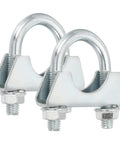Two Pack U Bolt Exhaust Clamp Kit For Muffler And Exhaust Tip Pipes 26mm 1 Inch Galvanized Iron U Bolt Clamps With Saddle Flange And Nuts