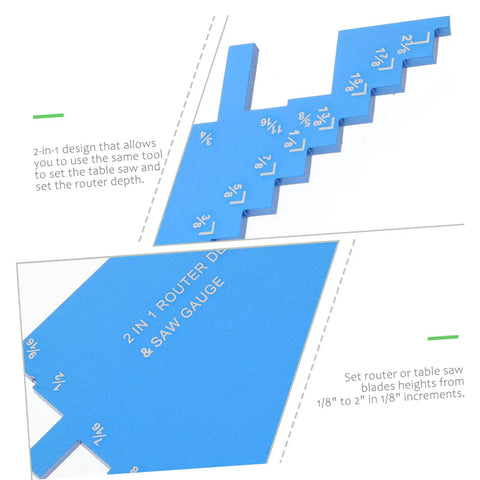 Table Saw Setup Blocks And Depth Gauge Aluminum Alloy Woodworking Small Square showing various blade height increments