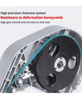 Pro Grade 250W Portable Cordless Band Saw Featuring Removable Alloy Base showing precision chainsaw system and pulley for smooth operation.