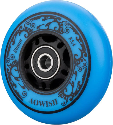 Eight Pack Inline Skate Wheels 76mm 85A Replacement Wheel Set For Outdoor And Indoor Use Blue Ideal For Street Rinks And Park Sessions