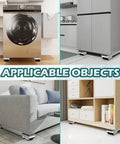 Heavy Duty Appliance Rollers With Adjustable Lifter Extendable Furniture Movers Kit under washer, fridge, sofa, cabinet in gray