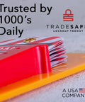 Close-up of Wall Mount Lockout Tagout Board with 10 impact-resistant acrylic holders, showcasing tag storage.
