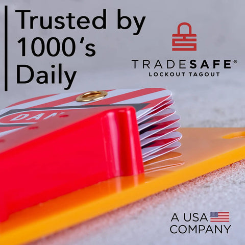 Close-up of Wall Mount Lockout Tagout Board with 10 impact-resistant acrylic holders, showcasing tag storage.