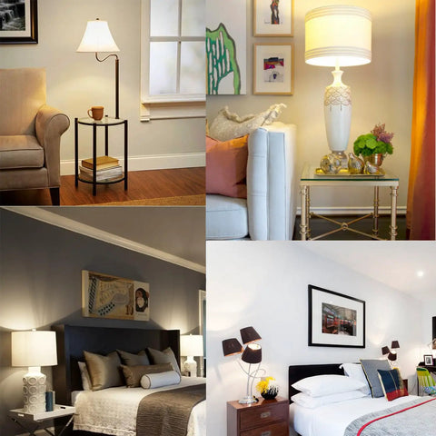 Rooms illuminated by Color Changing Light Bulbs 5W A19 RGB LED with Remote Control and Memory Function 16 Colors 6500K White.