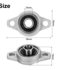 Four Pack Pillow Block Bearings 10mm Bore Zinc Alloy Flange Mounted Housing KFL000 Ball Bearing Units With P6 ABEC-3 Precision, Rustproof and Durable Shaft Support for Machinery and DIY Projects, 59mm wide