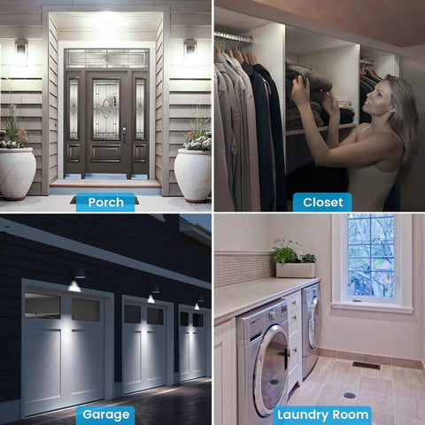 Motion Sensor LED Bulbs 13W 100W Equivalent Dusk to Dawn Lights for Porch Garage Basement Hallways Indoor Outdoor A19 E26 Base Cool White