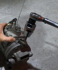 Damaged Bolt And Stud Extractor Tool For One Quarter Inch To One Half Inch Studs used with manual wrench on machinery