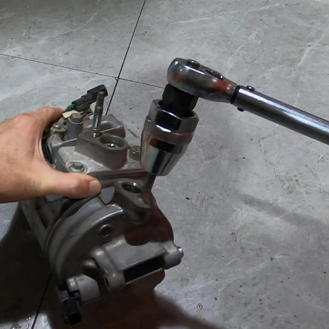 Damaged Bolt And Stud Extractor Tool For One Quarter Inch To One Half Inch Studs used with manual wrench on machinery