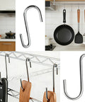 50 Pack 2.4 Inch Heavy Duty 304 Stainless Steel S Hooks For Kitchen Pots Pans Utensils Towels Tools Clothes And More No Rust Durable Hanging Hooks For Cabinets Racks Shelves