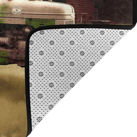 Area Rug 63x48 Inch Soft Cozy Non Slip Floor Mat For Living Room Modern Doormat With Old Tractor Photo Farm Design back view