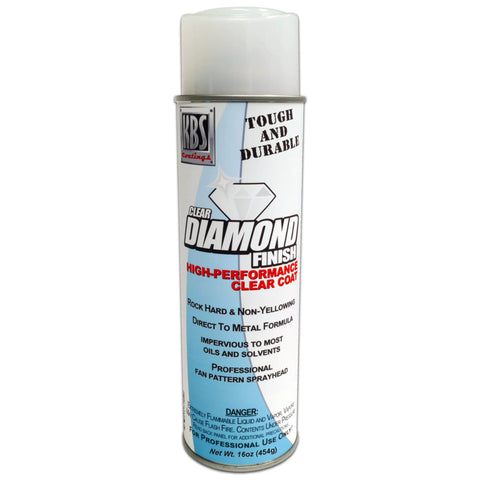 KBS Coatings Diamond Finish clear spray can, 16 oz, high-gloss automotive clear coat.
