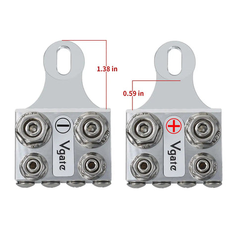 12 Way Battery Terminal Block And Bus Bar With Multi Size Connectors For Lithium Or Lead Acid Banks Featuring 2 0 Awg Hole Holders and threaded studs.