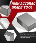 Two Piece 123 Block Set Ultra Precision Machinist Blocks 1 Inch By 2 Inch By 3 Inch Hardened Tool Steel Ground On All Sides 0.0002 Inch Tolerance With 23 Holes Square And Flat For Accurate Setup And Measurements, high accuracy-grade tool blocks