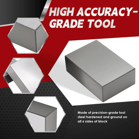 Two Piece 123 Block Set Ultra Precision Machinist Blocks 1 Inch By 2 Inch By 3 Inch Hardened Tool Steel Ground On All Sides 0.0002 Inch Tolerance With 23 Holes Square And Flat For Accurate Setup And Measurements, high accuracy-grade tool blocks