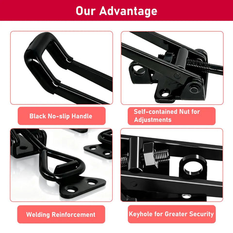 Beefy Heavy Duty Toggle Clamp Latch Set Two Pack 1320Lbs Capacity 4003 Style Adjustable Quick Release Hasp Clamps details