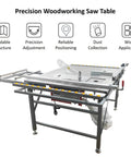 Heavy Duty Table Saw With Anti Chip Dust Filter And Precision Dual Blades For Butter Smooth Cuts Shop Grade Workbench Setup