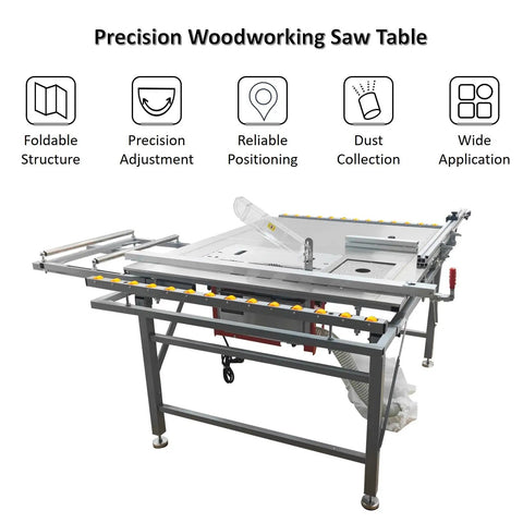 Heavy Duty Table Saw With Anti Chip Dust Filter And Precision Dual Blades For Butter Smooth Cuts Shop Grade Workbench Setup