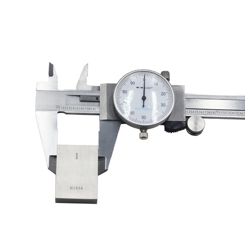 Pro Grade 0-6 Inch Stainless Steel Dial Caliper With Four Way Imperial Measurements, Shock Proof, Accurate To 0.001 Inch, 0.0005 Inch Resolution, Knurled Thumb Roller And Locking Screw