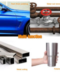 Powerhouse Pneumatic Straight Die Grinder For Smoothing Out Rough Edges And Killing Rust Spot On with images of metal rust removal and paint finish polishing.