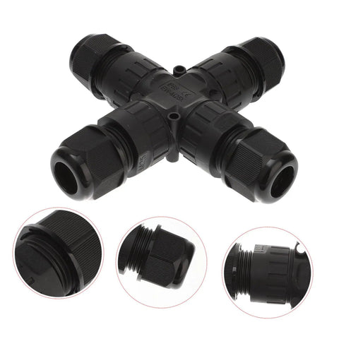 Waterproof Cable Gland Connector Kit for outdoor use with strain relief joint, durable brass nickel-plated glands shown in detail.