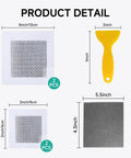 Product details of Drywall Repair Kit With 32 Oz Spackle Paste And Self Adhesive Metal Patches, featuring patches and putty knife