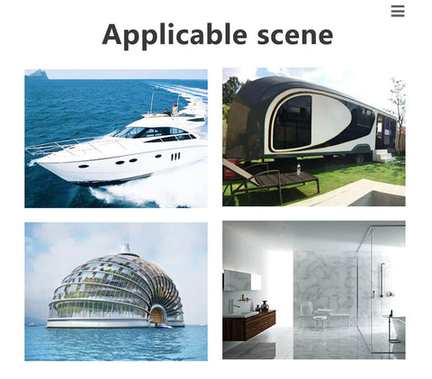 Collage showcasing applicable scenes for Marine Grade 316 Stainless Steel Door Hasps 2 Pack, including yacht and modern architectural designs.