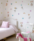 Self Adhesive Boho Sunrise Wall Decals Half Sun Set Of 12 Sheets PVC Not Removable Kid Friendly Bedroom Decor