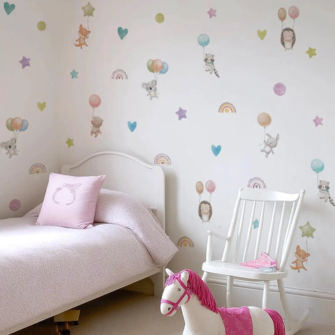 Self Adhesive Boho Sunrise Wall Decals Half Sun Set Of 12 Sheets PVC Not Removable Kid Friendly Bedroom Decor