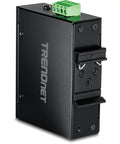 5-Port Industrial Gigabit Ethernet DIN-Rail Switch With 10Gbps Switching Capacity, IP50 Rated, NDAA TAA Compliant, side angle