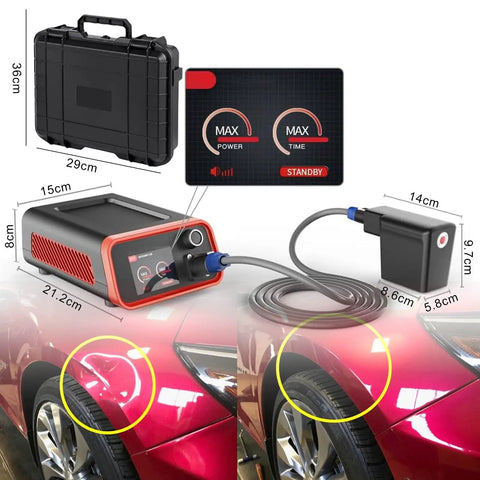 Powerful 1500W Aluminum Car Dent Repair Tool With Adjustable Heat And Timing Electromagnetic Induction Heater in use