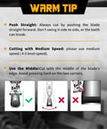Instructional graphic on using the Pro Level Upgraded Carbide Oscillating Tool Blades Eight Piece Set for optimal cutting techniques.
