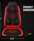 Chill Out Hot Summer Drives With These Wooden Beaded Truck Seat Cushions For Workhorse Electric Delivery Vans 2024+ Heavy Duty Cool Breathable Red Pad, dimensions 30.7" x 22.8" x 1.2".