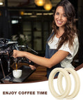 Two beige 54mm silicone steam rings for Breville/Sage espresso machines (2-pack)