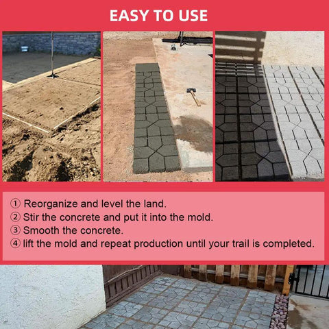Reusable Concrete Path Molds For No Fuss DIY Walkways And Stepping Stone Pavers Square 15.7 By 15.7 By 1.57 Inches in use