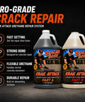 Fast Cure Urethane Concrete Crack Repair Kit For Driveways Garages And Patios Heavy Duty Two Part Mix that includes two 1-gallon bottles.