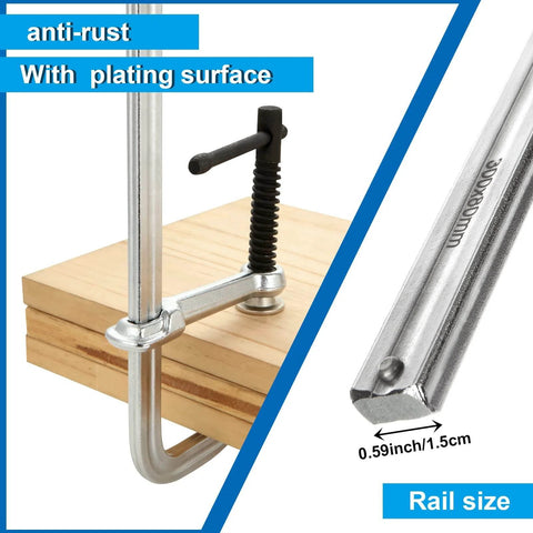 Two Pack 12 Inch F Clamps For Welding Heavy Duty Steel Clamps Set With 3 Inch Throat Depth And 1320 Lb Clamping Force Durable Bar Clamps
