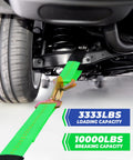 Heavy Duty Car Trailer Tie Down Straps With Snap Hooks And Ratchet Straps For Cars, Trucks, And UTVs, 10000 Lb Break Strength