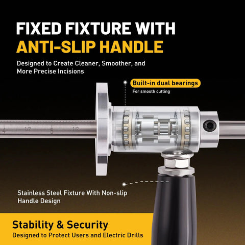 Pipe Cutter Tool With Diamond Grit Wheel And Handle For Inside Pipes featuring anti-slip handle and stainless steel fixture.