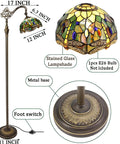 Stained Glass Tiffany Floor Lamp With Amber Dragonfly Shade Arching Gooseneck Adjustable Reading Light 66 Inch Tall Bronze Base UL Certified Foot Switch Cozy Arched Decor Lamp For Living Room And Bedroom