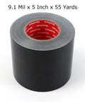 Black Duct Tape Heavy Duty Roll 5 Inch By 55 Yards Industrial Strength Waterproof Tape With 9.1 Mil Thickness, Flexible No Residue, UV Resistant For Outdoor Repairs Tear By Hand, Built For Quick Fixes. black duct tape roll