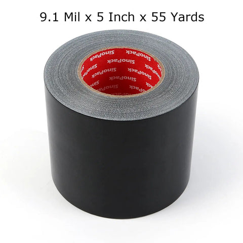 Black Duct Tape Heavy Duty Roll 5 Inch By 55 Yards Industrial Strength Waterproof Tape With 9.1 Mil Thickness, Flexible No Residue, UV Resistant For Outdoor Repairs Tear By Hand, Built For Quick Fixes. black duct tape roll