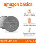 Heavy Duty CR1632 3V Lithium Coin Cell Batteries 4 Pack for Watches Calculators Smart Remotes and Gas Keys with 225mAh capacity.