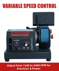 Beefy Variable Speed Belt Sander For Metalworking, 2x42 Inch, 3.5A DC Motor With Control Panel shown front view