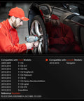 Mechanic working on a tire, highlighting Straight Swap Set Of Two Front Left Right Abs Wheel Speed Sensors For Ford F 150 Lincoln Navigator Expedition 2009 To 2010 Plug And Play Anti Lock Braking System Direct Bolt On Replacement.