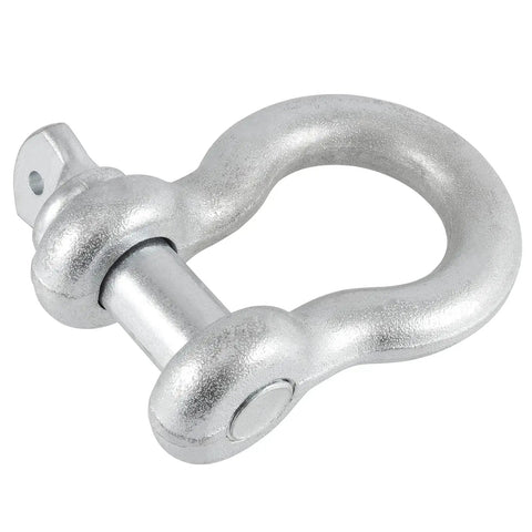 1 1/8 Inch D Ring Shackle 9 Point 5 Ton Rated Heavy Duty Screw Pin Anchor Rigging Hardware angle view in alloy steel.