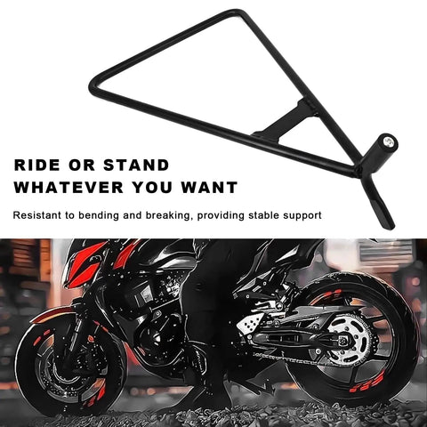 Universal Heavy Duty Motorcycle Triangle Stand With Rear Side Kickstand And Wheel Holder for 80 to 500 CC Dirt Pit Bike