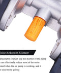 MXBAOHENG air-operated diaphragm pump with orange noise-reduction silencer, front view