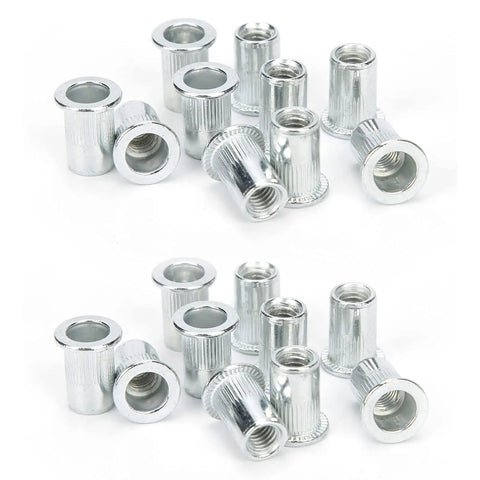 20 Pieces Aluminum Alloy Rivet Nut Kit Set M6 X 10 Rivet Nuts Fasteners For Auto DIY And Hardware Projects Heavy Duty Built To Last